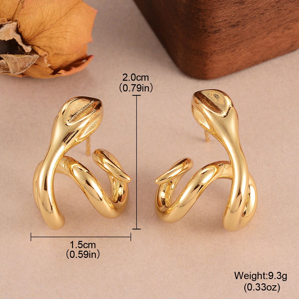 Ins Style Irregular Earrings Metal Style Simple Personality Twisted Line Earrings High Grade Retro Earrings_ipsvogv.com