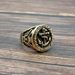 Titanium Steel/Stainless Steel Color-Retaining Gold-Plated American Navy Anchor Eagle Men's Ring_ipsvogv.com