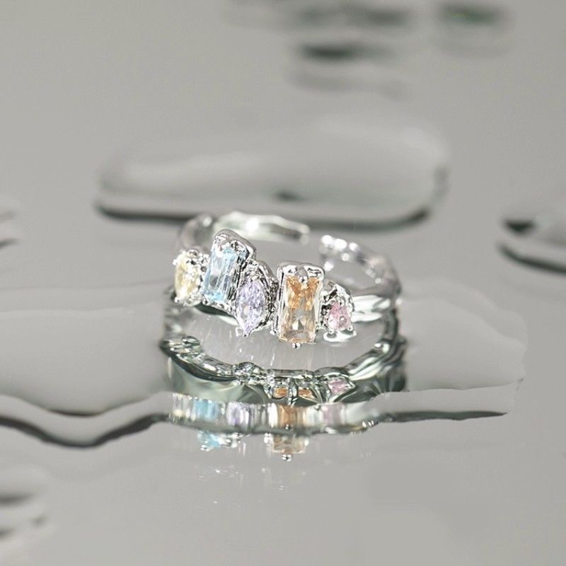 Emotional Construction, Niche Ring, Female Aloofness, High-end Color Zircon Design, Personalized Index Finger Fashion_ipsvogv.com