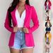 Women's Clothing small suits Lapel long sleeves slim sweet button street jacket suit multi color spot_ipsvogv.com