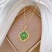 Steel 【 Titanium 】 Green Four Leaf Flower Fashion Light Luxury Charm Gorgeous Full Diamond Necklace Women's Versatile 【 】_ipsvogv.com