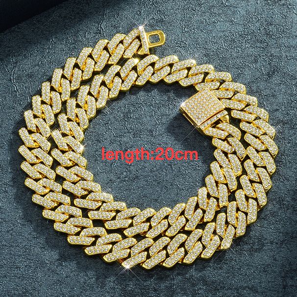 Hip-hop Geometric Alloy Plating Inlay Rhinestones Unisex Bracelets Necklace_ipsvogv.com