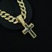 Black Drip Oil Cross Full Of Diamonds Street Hip Hop Clothing Accessories Necklace_ipsvogv.com