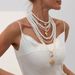 Light Luxury Pearl Bead Necklace Fashionable Ins Metal Pattern Heart Pendant Collarbone Chain_ipsvogv.com