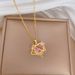 Love 【 】 Star Light Luxury Charm Gorgeous Full Diamond Necklace Women's Versatile Clavicle Titanium Steel Chain 【 】_ipsvogv.com