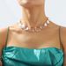 N11161 Fashion Color Block Jelly Neckchain Women's ZA Bohemian Geometric Necklace Earring Set_ipsvogv.com
