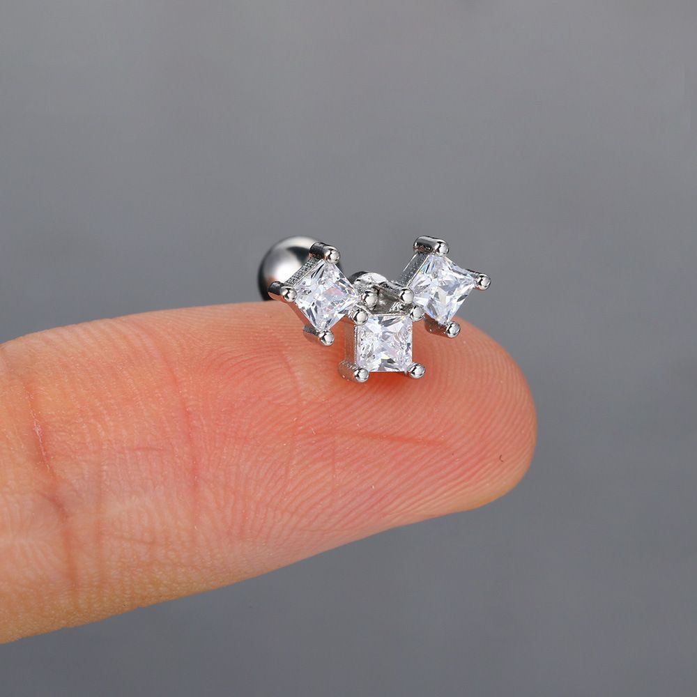 Unisex ear bone studs butterfly heart shaped titanium steel screw buckle ear studs popular earrings_ipsvogv.com