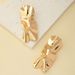 Jewelry Wrinkled Metal Irregular Exaggerated Minimalist Style High-end Earrings_ipsvogv.com
