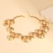 Fashionable Textured Metal Glossy Round Pendant Design Heavy Chain Clavicle Necklace_ipsvogv.com