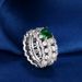 Fashionable Jewelry New Popular Double Layered Green Women's Ring With Zircon Inlay_ipsvogv.com