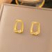French Ins Geometric Square Necklace Collarbone Chain Titanium Steel Gold Earrings Jewelry Women's Set_ipsvogv.com