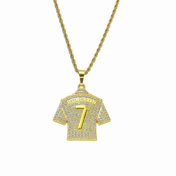 Hip Hop Personalized Trend Set with Full Diamond Size 7 Jersey Pendant 3D Men's Necklace_ipsvogv.com