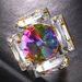 Japanese and Korean simple geometric ring women's full diamond niche adjustable Rhinestone ring open mouth Accessories ring_ipsvogv.com