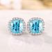 Cao Shi's New Classic Four Claw AAA Square Zircon Earrings_ipsvogv.com