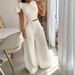 Women's Fashion Solid Color Single Room Petal Sleeve High Waist Temperament Pants Suit For Women_ipsvogv.com