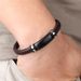 Black, blue, brown woven stainless steel men's bracelet, simple and glossy bracelet_ipsvogv.com