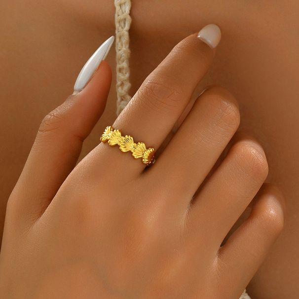 Light luxury women's ins, niche shell ocean series design, adjustable opening, plain ring_ipsvogv.com
