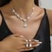 Crysal Mulicolor Waer Drop Necklace And Earrings Two-Piece Wedding Evening Dress Accessories Bride Jewelry Women's_ipsvogv.com
