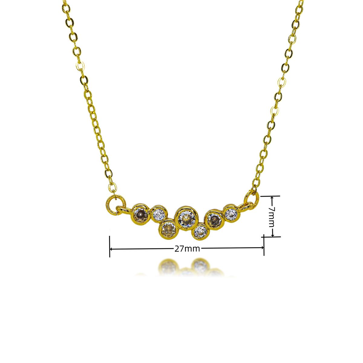 Hot Selling Colorful Simple And Fashionable Zircon Pendant Necklace European And American Colored Gemstone Zircon Pendant Copper Necklace_ipsvogv.com