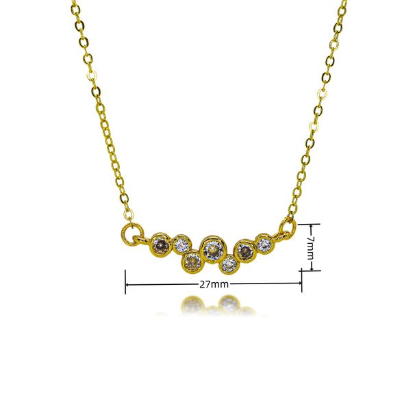 Hot Selling Colorful Simple And Fashionable Zircon Pendant Necklace European And American Colored Gemstone Zircon Pendant Copper Necklace_ipsvogv.com