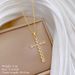 Cross 【 】 Light Luxury Charm Gorgeous Full Diamond Necklace Women's Versatile Clavicle Titanium Steel Chain 【 】_ipsvogv.com