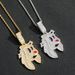 Unisex New Cartoon Rabbit Pendant Hip Hop Personality Trend Men's Micro Inlaid T Square Zircon Hip Hop Necklace_ipsvogv.com