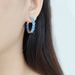 Zircon Cultured Ruby Synthetic Turquoise Earrings Fashionable Personality Gemstone Earrings Silver Round Earrings_ipsvogv.com
