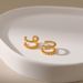 French retro metal texture ear bone clip for non pierced ears, copper plated with K real gold, high end, compact and simple C shaped ear clip_ipsvogv.com