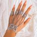 Jewelry Halloween Gothic Ghost Finger Punk Cone Nail Chain Ring Bracelet_ipsvogv.com