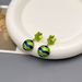 New wave enamel crystal glass inlaid with niche design, fashionable temperament and earrings_ipsvogv.com