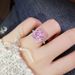 Cao Shi Pink Square Classic Luxury Ring Necklace Set Dinner Party Advanced Accessories_ipsvogv.com