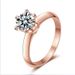 1 Carat Ring Plated With Rose Gold T House Six Claw Female Ins Trend Classic Fashion Wedding Proposal Ring_ipsvogv.com