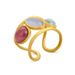 Enamel Treasure Batro Home Spanish Women's S Silver Tri Color Glass Open End Ring_ipsvogv.com