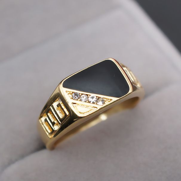Jewelry Creative Triangle Drip Oil Men's Ring_ipsvogv.com