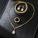 Crystal Zircon Necklace Earrings Bracelet Ring Four-Piece Versatile Jewelry Set_ipsvogv.com