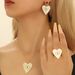 New Retro Love Diamond Ring Necklace Earrings Set Female Niche Light Luxury Design Pendant Clavicle Chain_ipsvogv.com