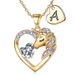 Unicorn Necklace, Heart-shaped Letters A-Z, Zircon Pendant, Fast Selling Children's Jewelry_ipsvogv.com