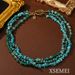 Natural Stone Blue Pine Multi-layer Necklace Earring Set_ipsvogv.com