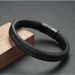 New Men's Woven Cord Magnetic Clasp Leather Bracelet_ipsvogv.com