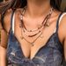 Ladies' holiday style beaded necklace Vintage multi-piece jewelry women's metal fringe butterfly necklace_ipsvogv.com