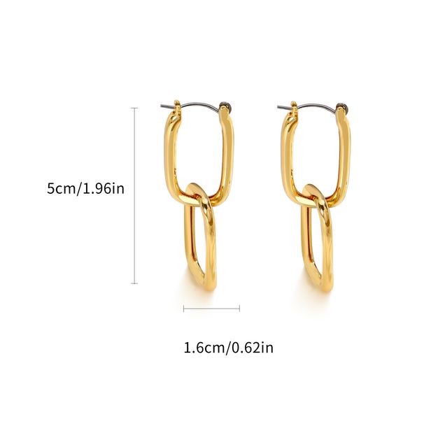 Fashion geometric oval round earrings simple metal style advanced design sense atmospheric jewelry_ipsvogv.com