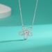 Women's Jewelry Silver Moissanite All Match Light Luxury Gesang Flower Moissanite Necklace Earrings Set Fashion Inlaid Temperament Clavicle Chain_ipsvogv.com