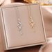 T's Knot Studded With Diamonds, Titanium Steel Necklace, Women's Gold Fashion, High-end Feeling, Collarbone Chain_ipsvogv.com