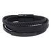 New Style Jewelry Printed Cross Men's Leather Woven Magnetic Buckle Bracelet Versatile Simple Wristband_ipsvogv.com