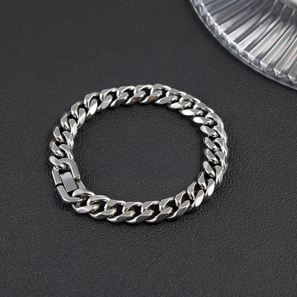 Titanium Men's Cuban Trendy Six-Sided Thick Stainless Steel Precision Polished Bracelet CE618_ipsvogv.com