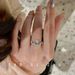 Crown Windy Letter Water Diamond V Drop Zircon Light Luxury High End Open Ring Exquisite Girl Gift_ipsvogv.com