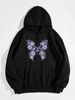 Women's Hoodie Long Sleeve Hoodies & Sweatshirts Printing Pocket Casual Flower Butterfly_ipsvogv.com