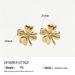 stainless steel plated four petal gold flower earrings for women fashion temperament retro creative personality earrings_ipsvogv.com