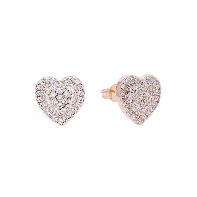Women's Jewelry Heart Shaped Zircon Earrings Niche Design High End Earrings Accessories_ipsvogv.com