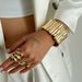 exaggerated Three Dimensional Striped Open Wide Bracelet Versatile Cold Style Alloy Spring Bracelet Jewelry_ipsvogv.com